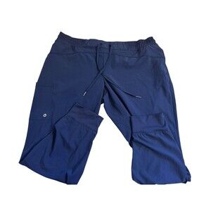 Barco One Women Size XLP Navy Blue Scrub Pant Elastic Waist Drawstring 4 pocket